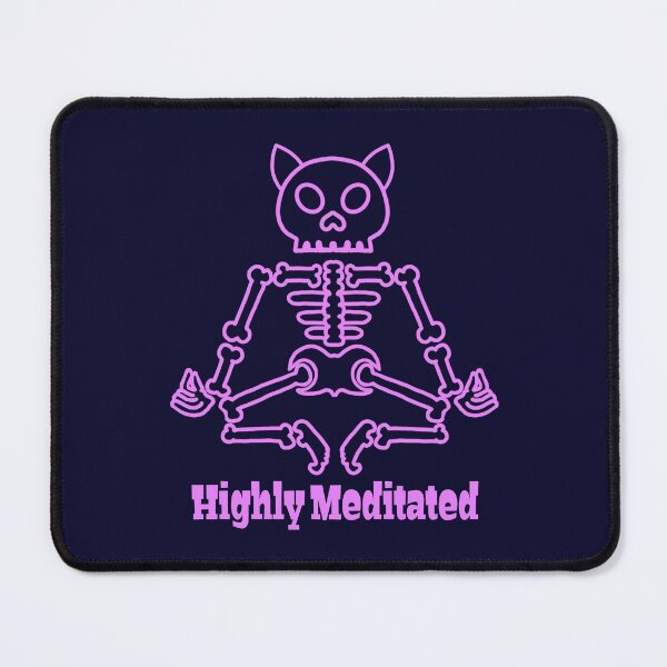 Item preview, highly Meditated Skeleton sticker & Shirt / Funny Meditation Gift / Cute Yoga Top / Mindfuln T shirt/ Cat Master designed and sold by juartshop.
