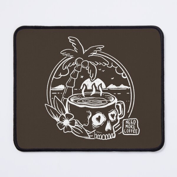 Item preview, NEED MORE COFFEE SKULL COCONUT ISLAND BACK PRINT designed and sold by aydapadi.