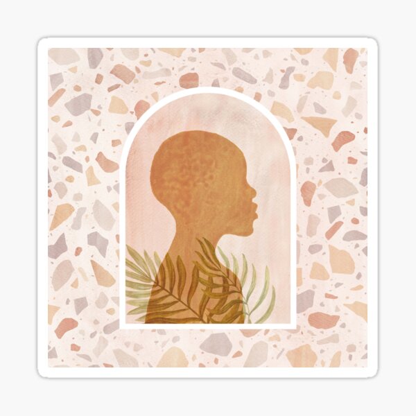 Aperçu de l'œuvre Fille africaine et motif terrazzo créée et vendue par WhalesWay.