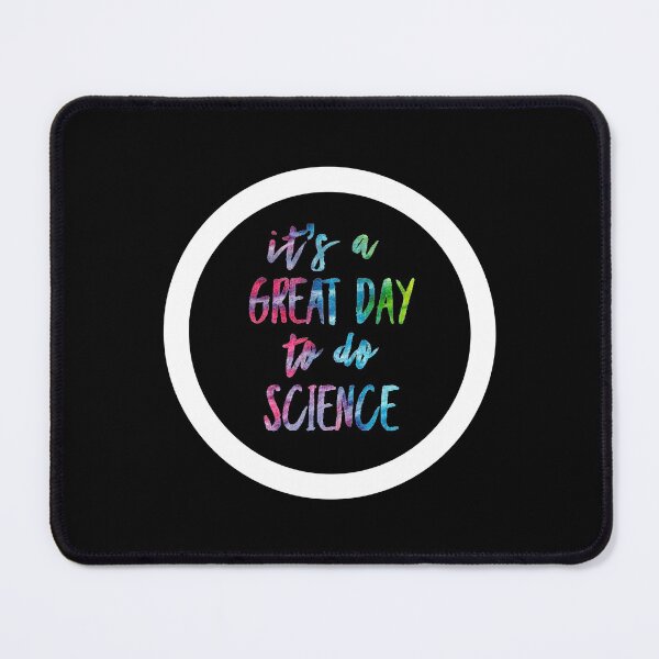 Item preview, It’s a great day to do science in white and tie dye font on black background designed and sold by UncleStuScience.