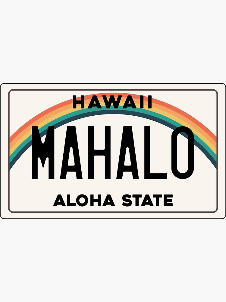 Hawaii License Plate Mahalo | Sticker