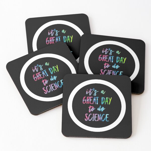 Item preview, It’s a great day to do science in white and tie dye font on black background designed and sold by UncleStuScience.