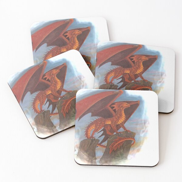 Item preview, Red dragon on a cliff faded out design designed and sold by LeahcarsArt.