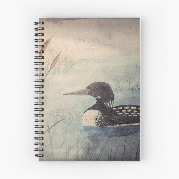Item preview, Loons and Cattails Watercolor designed and sold by SistersInArtN.