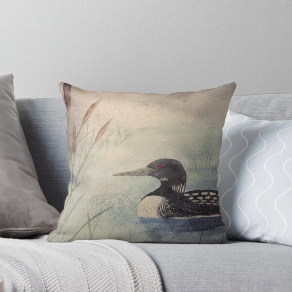 Item preview, Loons and Cattails Watercolor designed and sold by SistersInArtN.