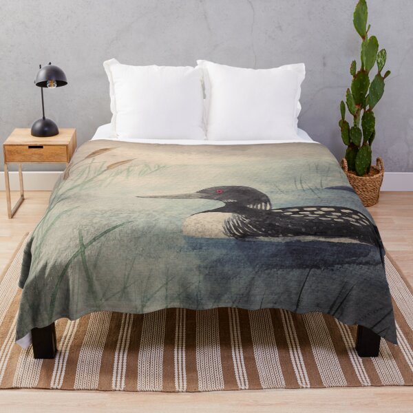 Item preview, Loons and Cattails Watercolor designed and sold by SistersInArtN.