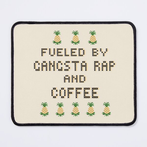 Item preview, FUELED BY GANGSTA RAP AND COFFEE CROSS STITCH designed and sold by aydapadi.