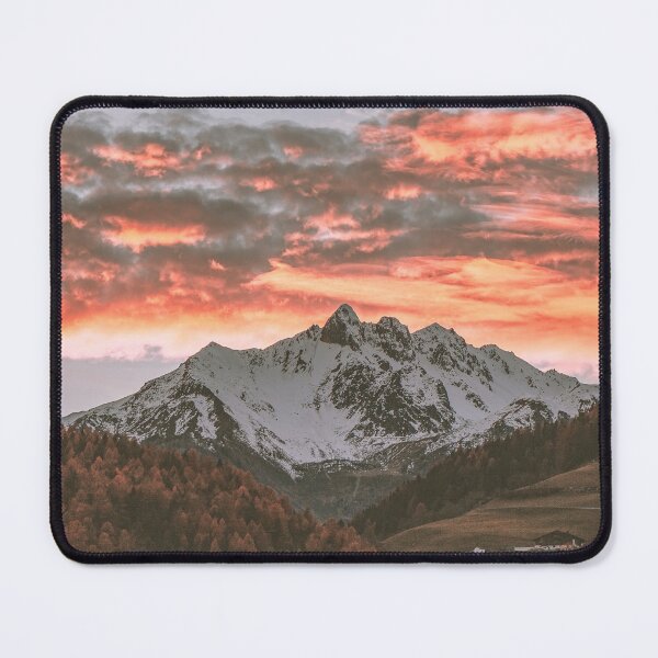 Item preview, Mountain with red sky clouds designed and sold by SceneryGallery.