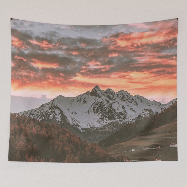 Item preview, Mountain with red sky clouds designed and sold by SceneryGallery.