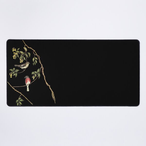 Rose-breasted Wood Robins Desk Mat