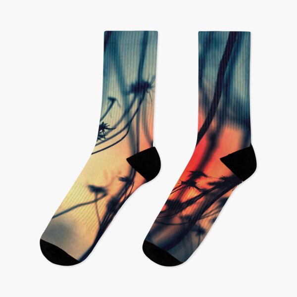 Item preview, Shapes of Decay - Silhouettes of dry Weeds against colourful lights designed and sold by Dyrk Wyst Redbubble Shop.