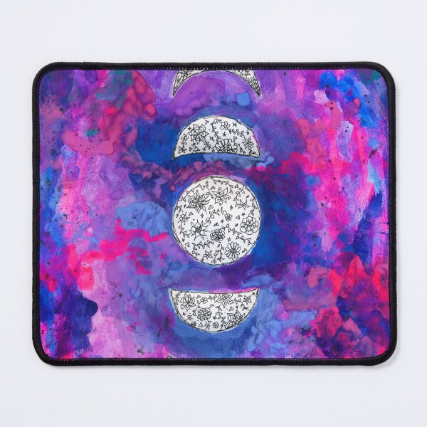 Item preview, Moon Phases with Floral Details over Watercolor Background designed and sold by Daydreamer Alley.