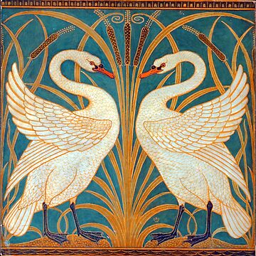 Swan, Rush and Iris by Walter Crane (1875) | Art Board Print