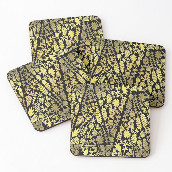 Item preview, Festive Golden Floral Pattern designed and sold by PRETTY-PEARLS.