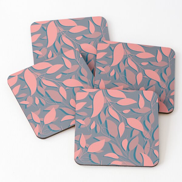 Item preview, Falling pink leaves on the grey background  designed and sold by kMariaART.