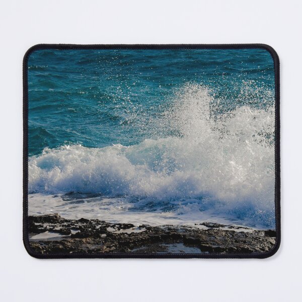 Item preview, [Landscape] Rough Ocean Blue Waves, Waves break against the rocks designed and sold by VinBasis.