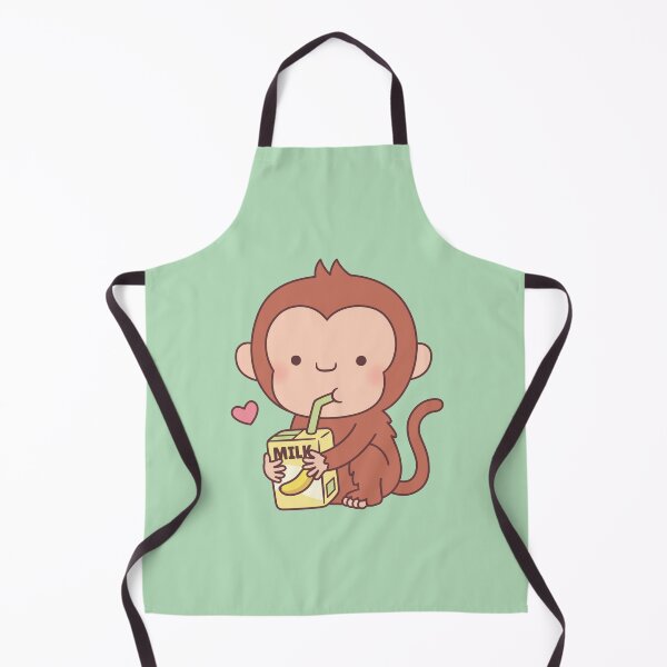 Item preview, Cute Little Monkey Loves Banana Milk designed and sold by rustydoodle.
