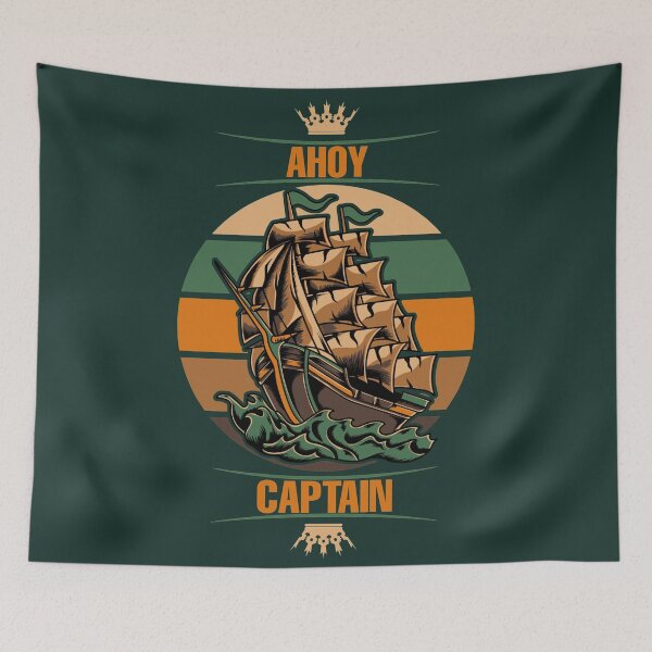 Item preview, Ahoy captain - vintage pirate ship designed and sold by SidTastic .