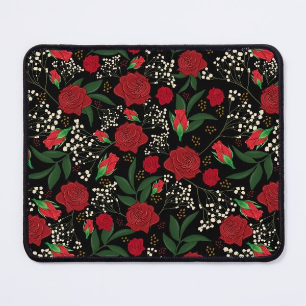 Item preview, Roses Buds Leaves Black designed and sold by Lozzie Eliza Designs.