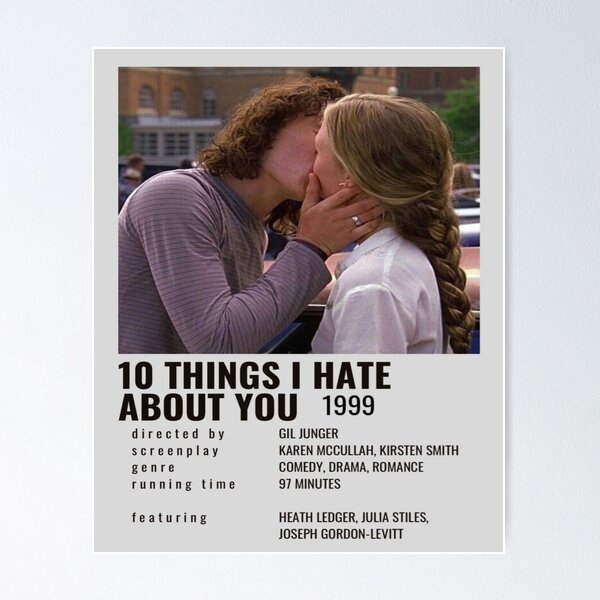 Artikel-Vorschau von 10 Dinge, die ich an dir hasse (1999) Film, designt und verkauft von LovedPosters.