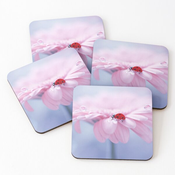 Item preview, Ladybug on Pink Flower designed and sold by debjaynedesign.