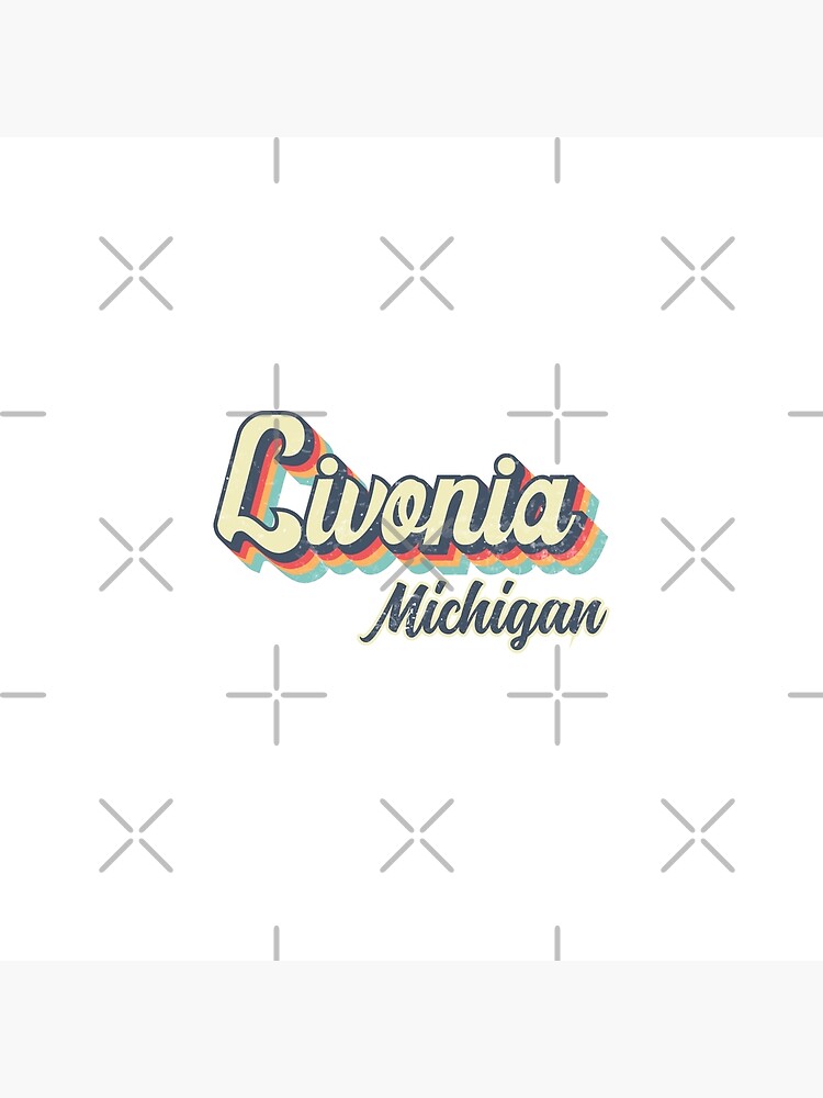 "Livonia City Michigan Retro Vintage 70s rainbow" Poster by Teelogic