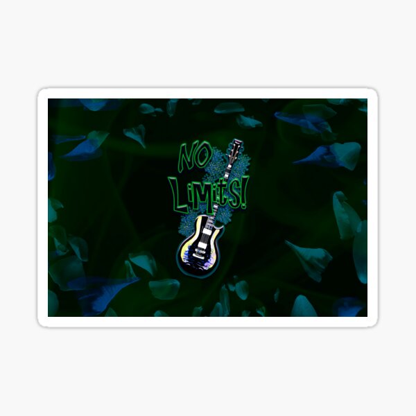 Legaculia electric guitar petals blue green Sticker