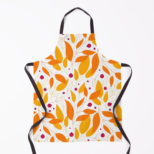 Item preview, Golden falling leaves and berries on the white background designed and sold by kMariaART.