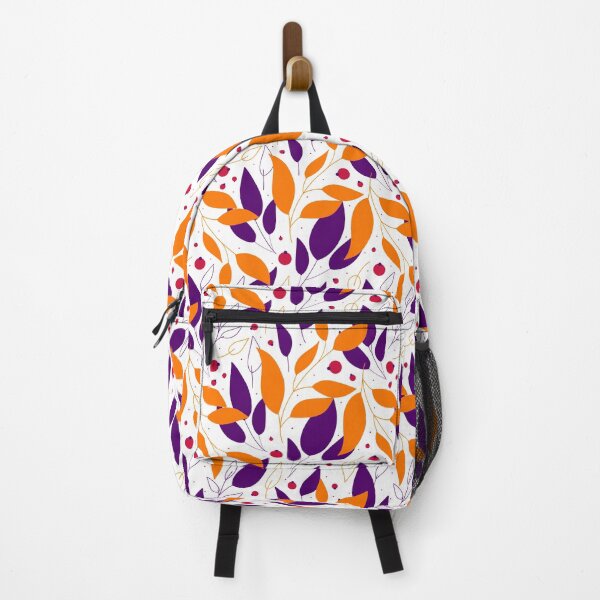 Item preview, Golden and purple falling leaves and red berries on the white background designed and sold by kMariaART.