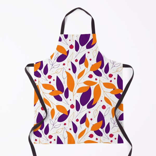 Item preview, Golden and purple falling leaves and red berries on the white background designed and sold by kMariaART.