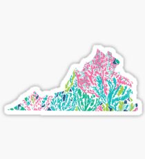 Virginia Lilly Pulitzer Coral Sticker