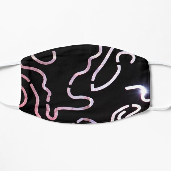 Abstract Monochrome Swirly White on Black Flat Mask