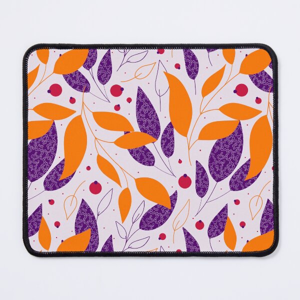 Item preview, Golden and purple falling leaves and red berries on the light purple background designed and sold by kMariaART.