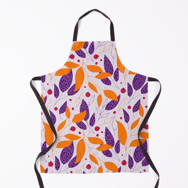 Item preview, Golden and purple falling leaves and red berries on the light purple background designed and sold by kMariaART.