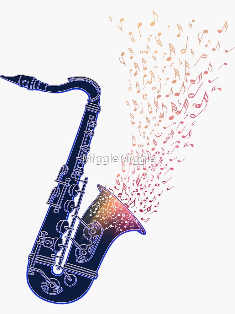 "Sax Player Gift Idea Saxophonist Jazz Musician Saxophone Music Notes