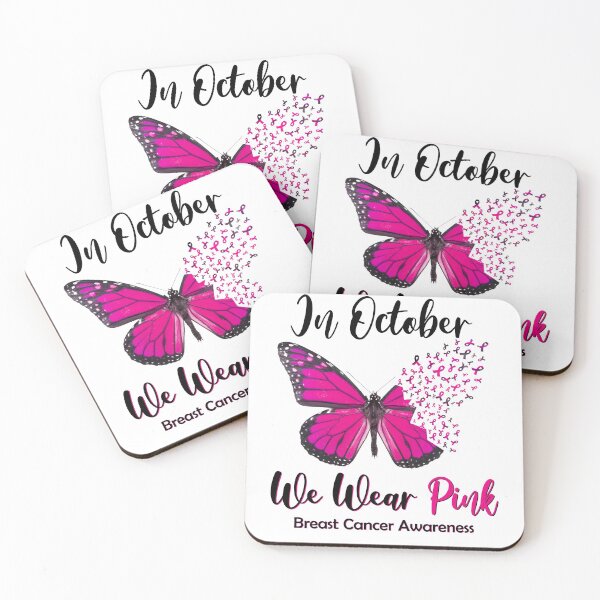 Item preview, In October We Wear Pink Breast Cancer Awareness, Breast Cancer Butterfly Ribbon designed and sold by Claytonstore.