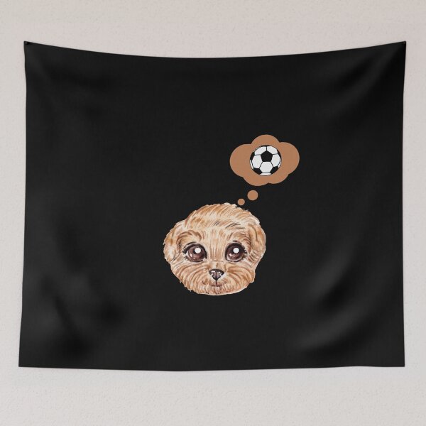 Item preview, Cute puppy thinking about soccer designed and sold by ijdesigns.
