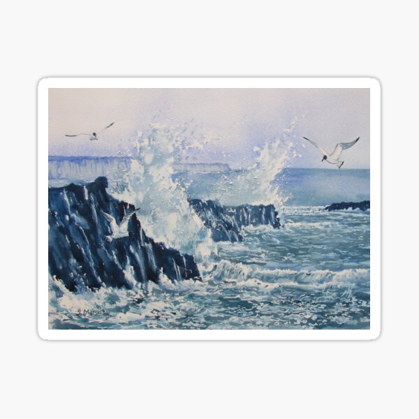 Sea, Splashes and Gulls Sticker