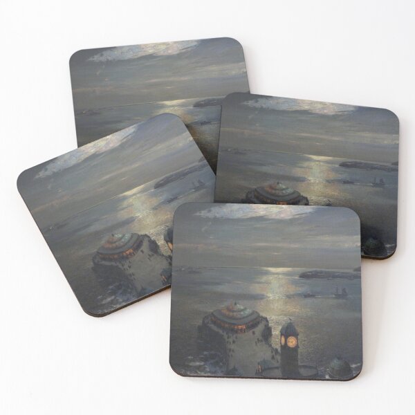 Item preview,  Plymouth Sound by Moonlight and Searchlight = Albert Julius Olsson designed and sold by Vintage Designs +.
