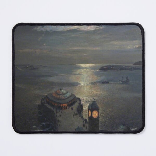 Item preview, Plymouth Sound by Moonlight and Searchlight = Albert Julius Olsson designed and sold by Vintage Designs +.
