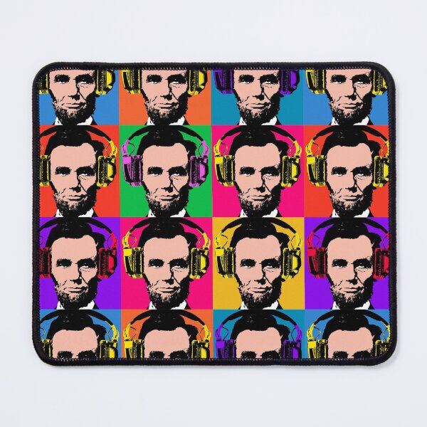 Item preview, Abraham Lincoln with headphones pop art designed and sold by monsterplanet.