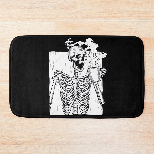 Item preview, halloween coffee drinking skeleton skull designed and sold by TERRYCOXSHOP.