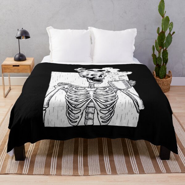 Item preview, halloween coffee drinking skeleton skull designed and sold by TERRYCOXSHOP.