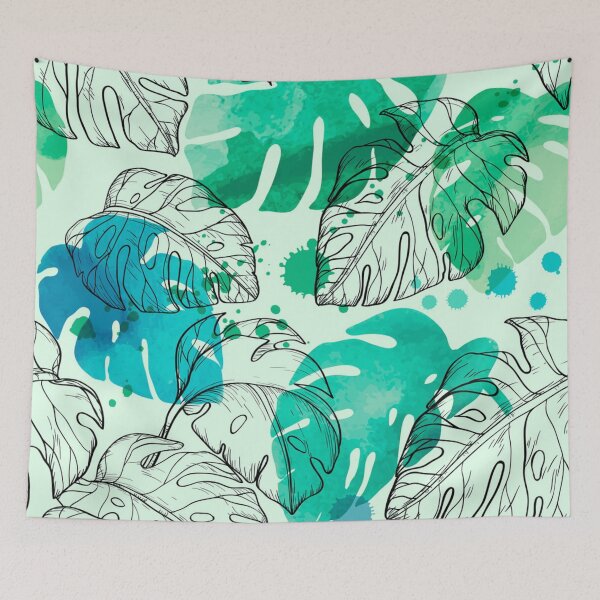 Item preview, Abstract watercolor seamless leaves designed and sold by Gurshnet68.