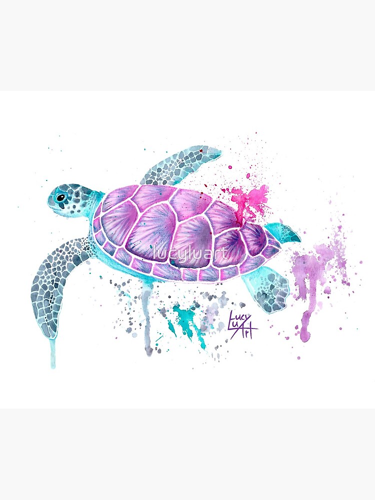 Thumbnail 5 of 5, Mouse Pad, Pink Watercolour Turtle designed and sold by lucyluart.
