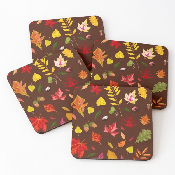 Item preview, Falling autumn leaves chestnuts and acorns designed and sold by Gurshnet68.