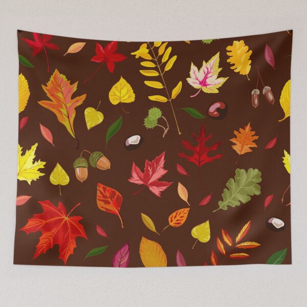 Item preview, Falling autumn leaves chestnuts and acorns designed and sold by Gurshnet68.