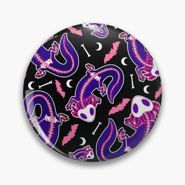 Item preview, Cute but creepy halloween axolotl skeleton pattern and sticker pack designed and sold by Ryuvhiel.