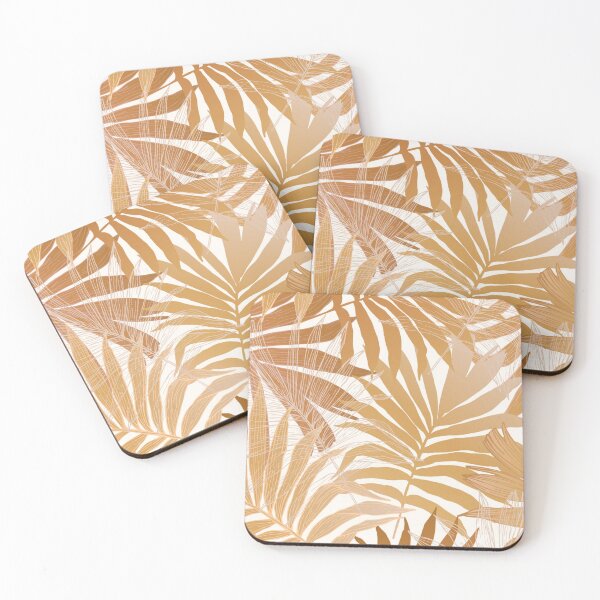 Item preview, Gold palm leaves seamless pattern designed and sold by Gurshnet68.
