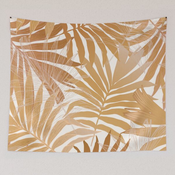 Item preview, Gold palm leaves seamless pattern designed and sold by Gurshnet68.